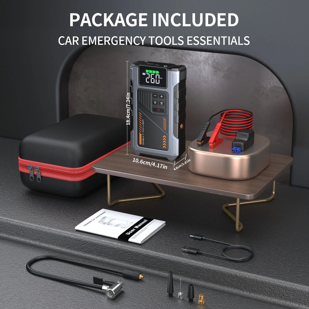 3000A Portable Car Jump Starter & Tire Inflator with LED Light - image 5