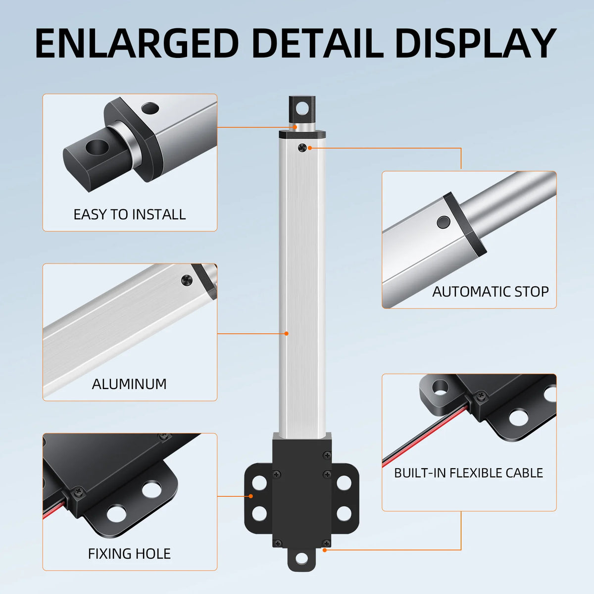 Mini Telescopic Linear Actuator, 6V to 24V, 10 to 200mm Stroke - view 2