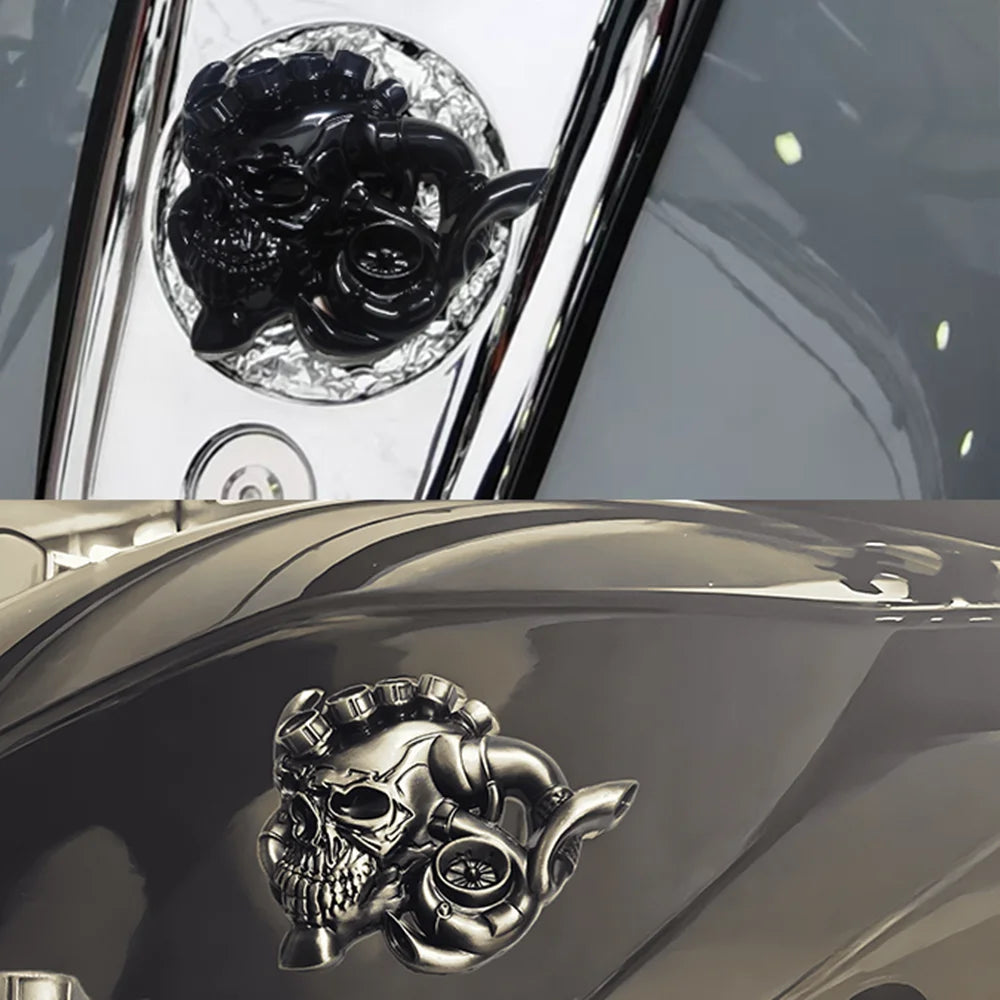 Metal Skull Fuel Tank Emblem Stickers for Motorcycles - view 4