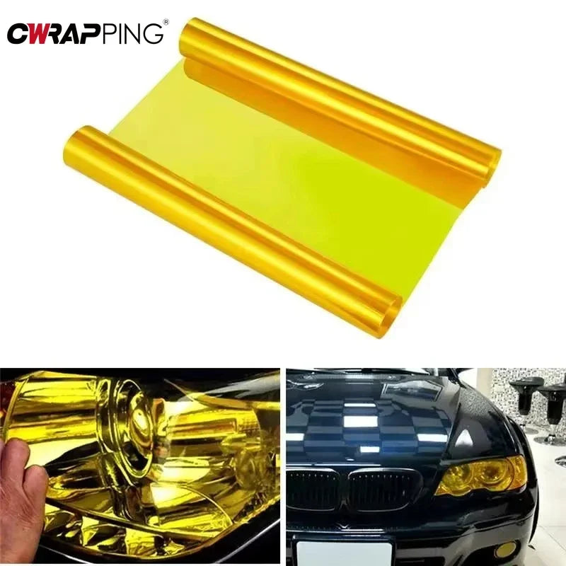 Golden Yellow PVC Headlight Taillight Tint Film - DIY Car Styling - image 2