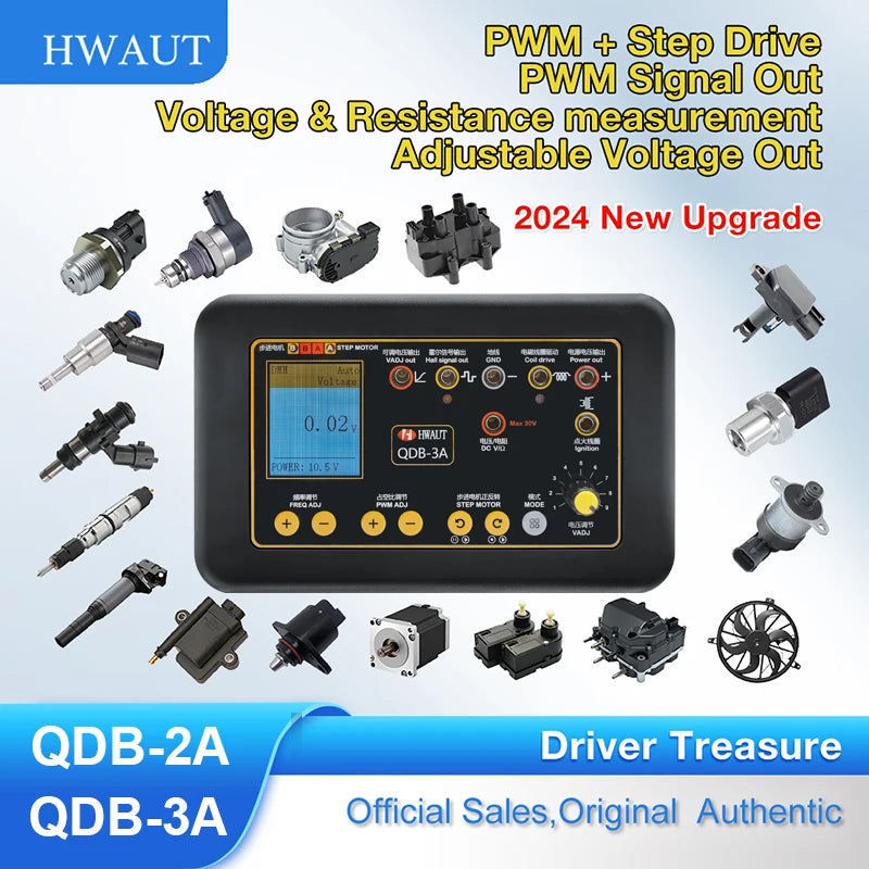 QDB-3A 2A Car Ignition Coil Tester Tool Injector Solenoid Valve Idling Stepper Motor Instrument Fault Detector Drive Simulator