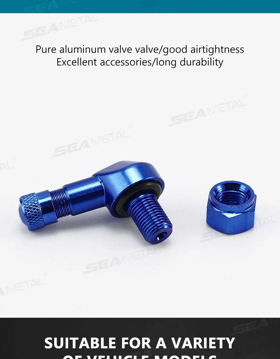 Universal Motorcycle 90° Tubeless Tire Valve Stem - CNC Aluminum 2PC - image 10