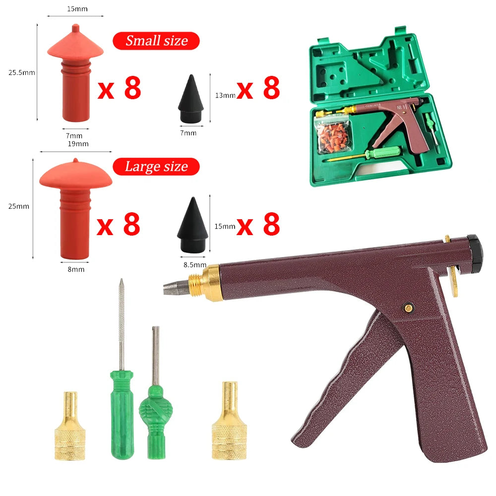 Heavy Duty Tubeless Tire Repair Kit with Plug Gun for Car Motorcycle - image 8