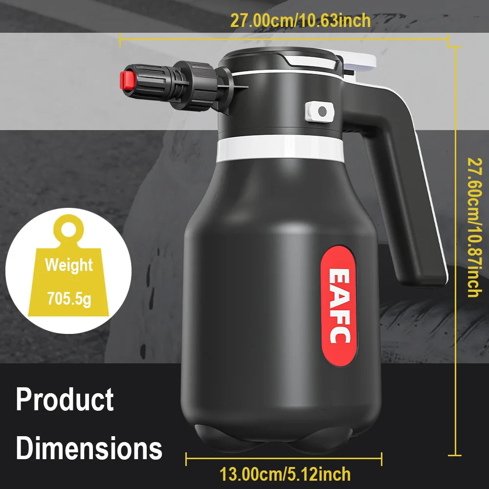 Cordless electric foam sprayer 2000ml, rechargeable car wash foam gun