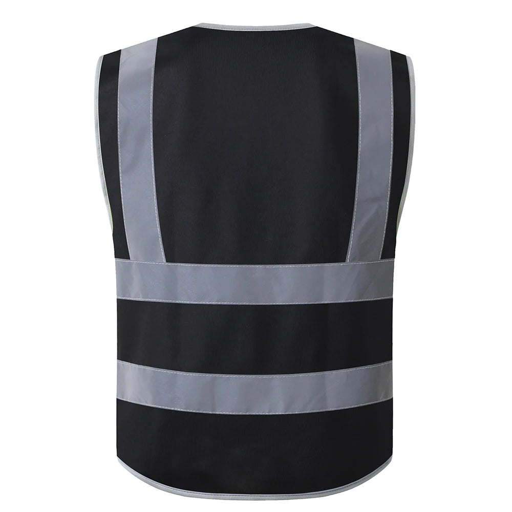 Hi Vis Work Vest construction building vest Workwear clothing work vest multi pocket black vest