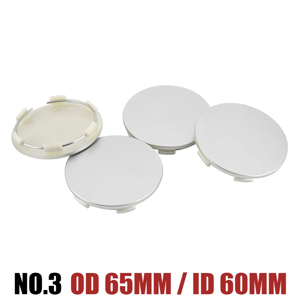 Universal Blank Wheel Center Caps, No Logo, Set of 4