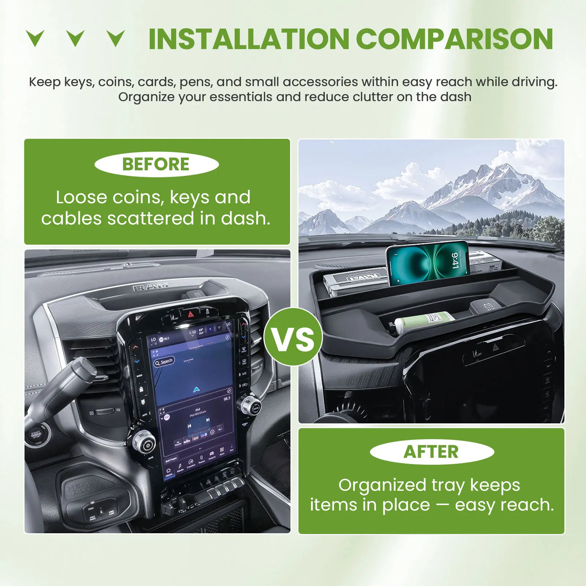 Dodge RAM 1500 Center Console Organizer Tray (2019-2025) - image 7