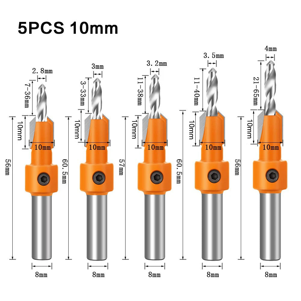 HSS Countersink Router Bit with 8mm Shank for Woodworking
