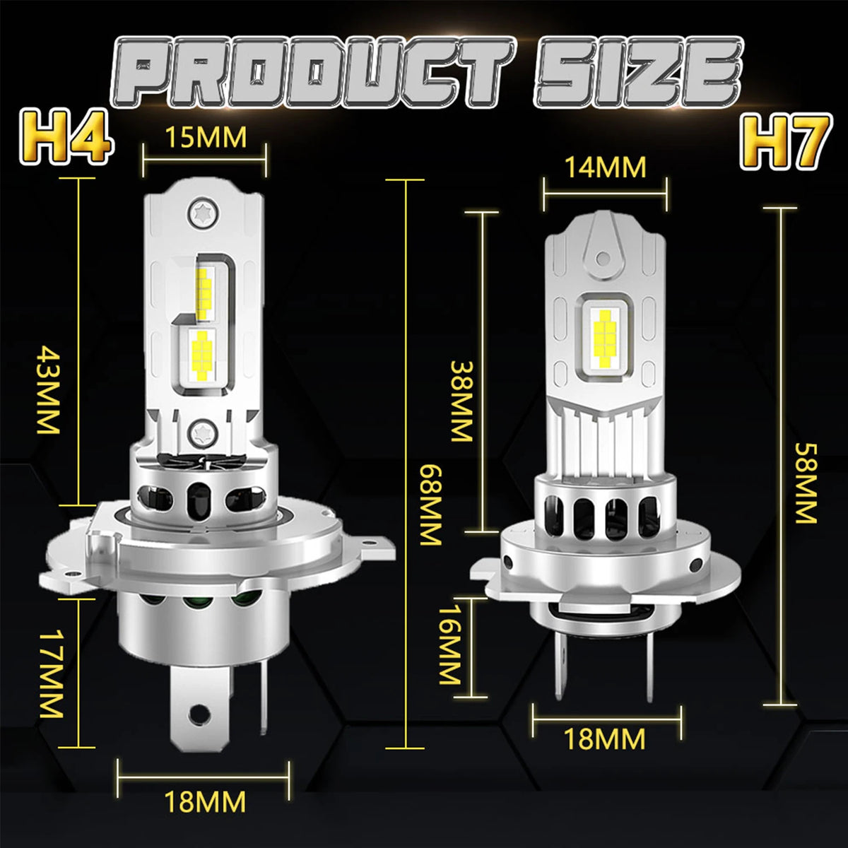 H7/H4 LED Headlight Bulb - 1500W Equivalent, 6500K Cool White - image 6
