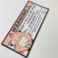 Pink Cartoon Warning Decal Sticker