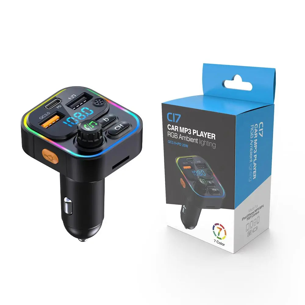 Bluetooth 5.3 FM Transmitter with PD 20W and QC3.0 Car Charger