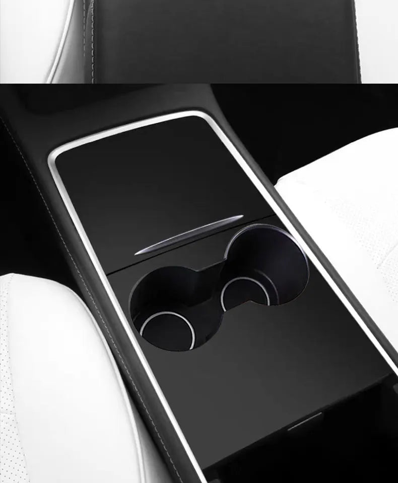 Wood Grain and Carbon Look Center Console Film for Tesla Model Y 2021-2023