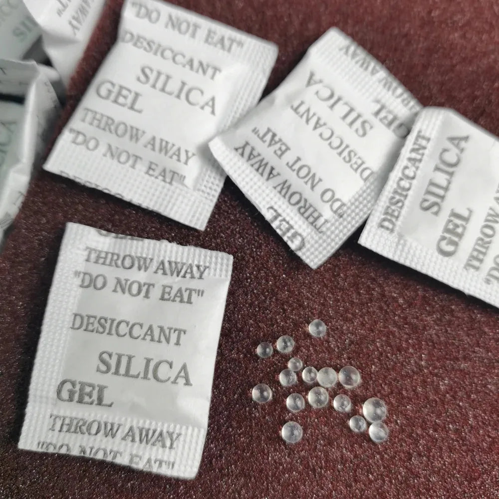 Silica gel desiccant bags, moisture absorber for kitchens, closets and storage