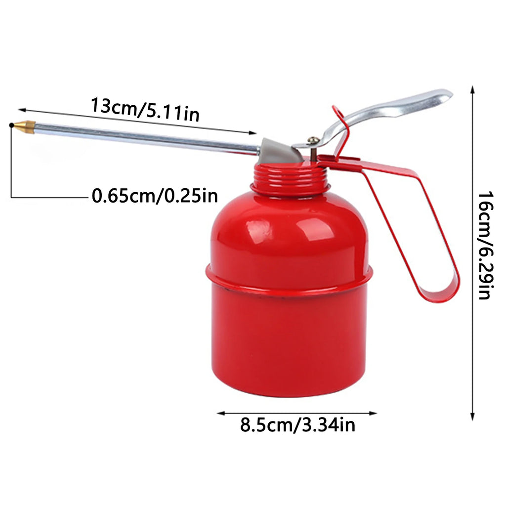 Hand Pump Oiler Can, Metal Oil Pot with Spout for Industrial, Home and Vehicle Lubrication