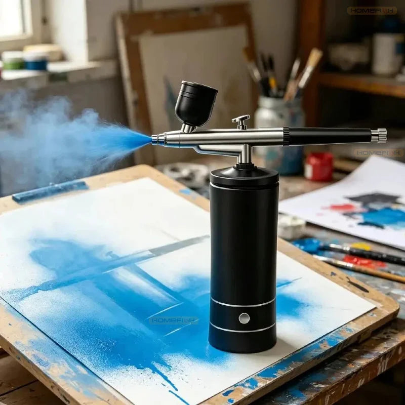 Airbrush Compressor Kit, Portable Airbrush Paint Spray Mini Spray Gun Wireless Air Brush Painting Airbrush Kit with Compressor
