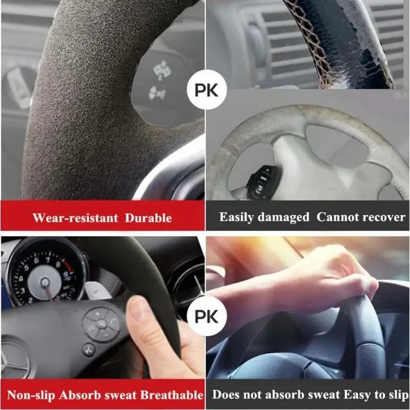 Custom Leather Steering Wheel Cover for Toyota iQ (2009-2013) - image 5