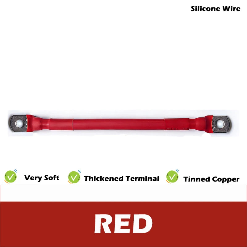 M6-M8 M6-M10 Jumper Cables for Car Battery Inverter Heavy Duty with Terminal 6AWG