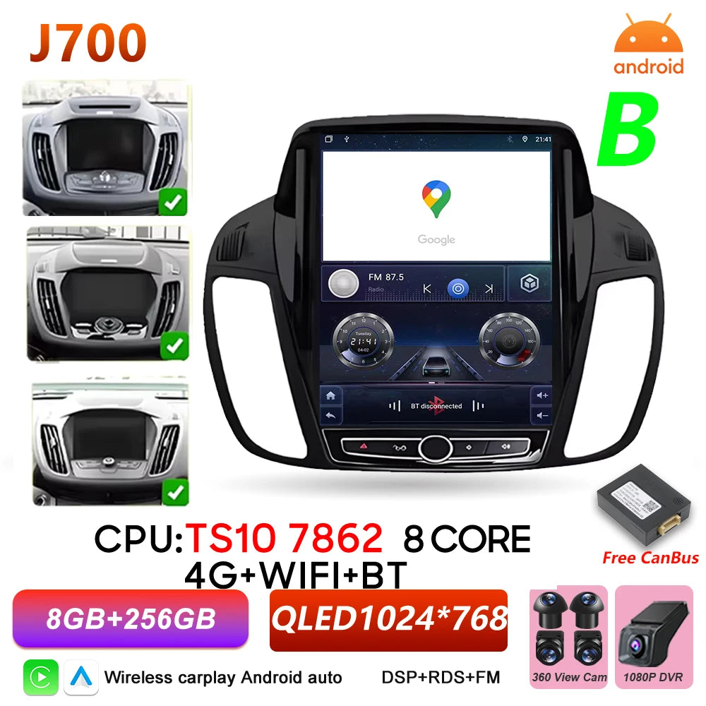 Ford C-MAX & Kuga 2 9.7 Inch Car Radio Wireless CarPlay & Android Auto - image 11