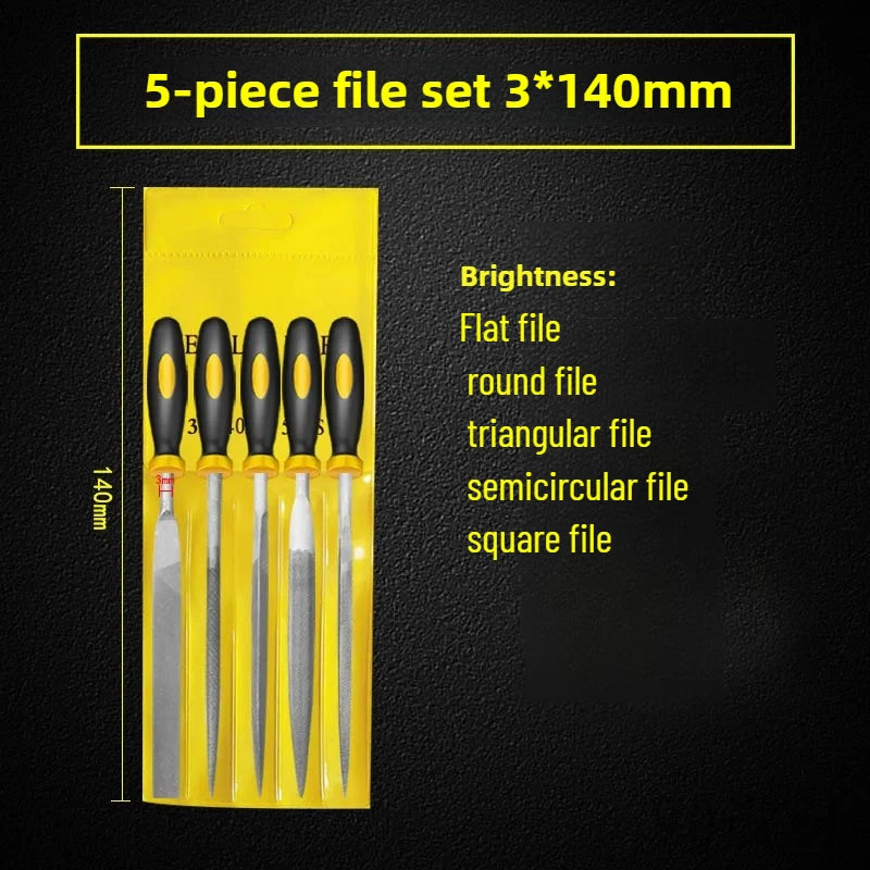 Precision Alloy Steel Mini File Set - 5 PC Woodworking Hand Tools - image 9