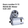 RS550 DC Motor 8.2mm /9.5mm 9- 14Teeth Gear Micro Motor 25000RPM Electric Saw Motor for Rechargeable Hand Saw / Electric Drill