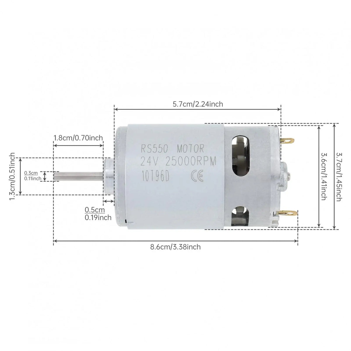 High-Speed 24V RS550 DC Motor for Kids Ride-On Cars - image 2