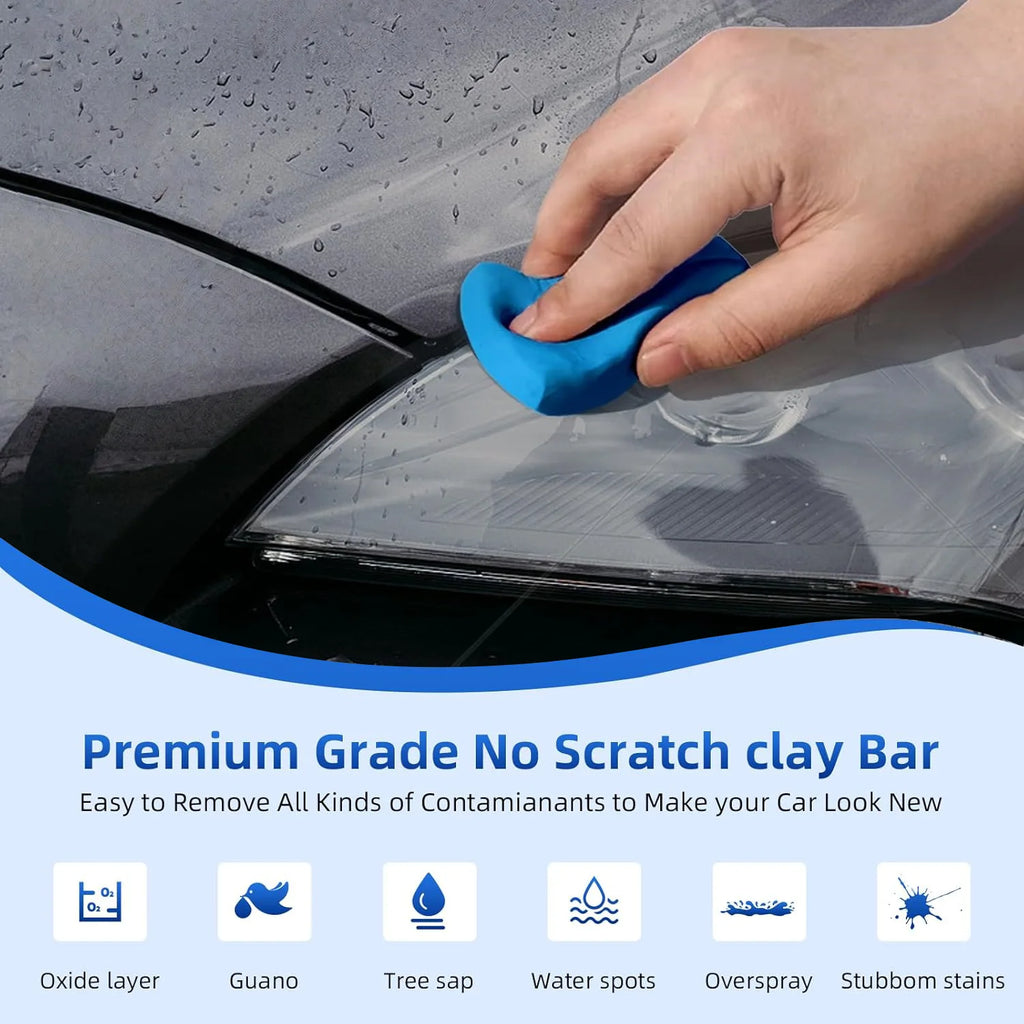 Professional Grade Car Clay Bar - Removes Contaminants, Tar & Fallout for a Smooth as Glass Finish. Auto Detailing Clay