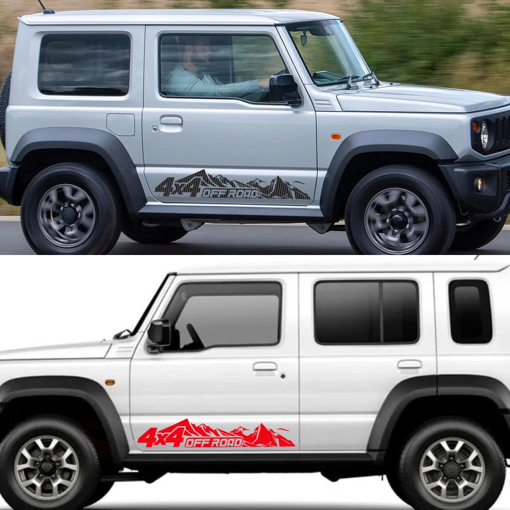 4x4 Off Road Side Decals for Car Doors, 2 pcs
