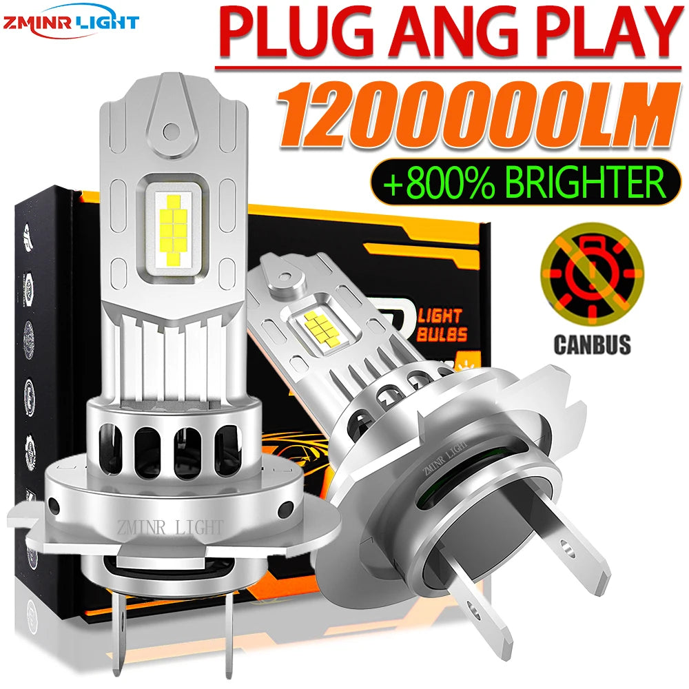 H7/H4 LED Headlight Bulb - 1500W Equivalent, 6500K Cool White