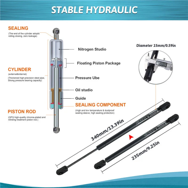 Heavy-Duty Gas Struts for Ford F-150/F-250 Hoods (95-04) - image 2