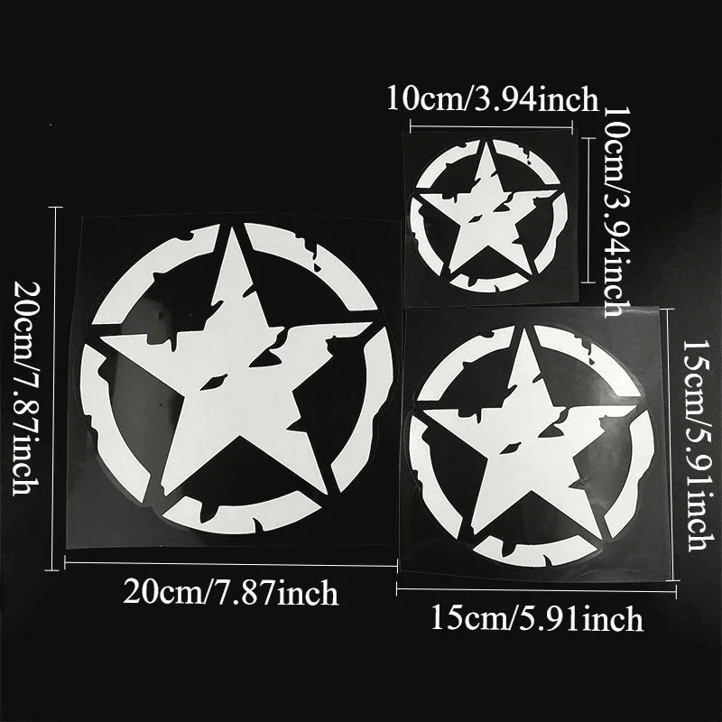Five-Pointed Star Motorcycle Decals for Tank, Fender and Helmet - view 7