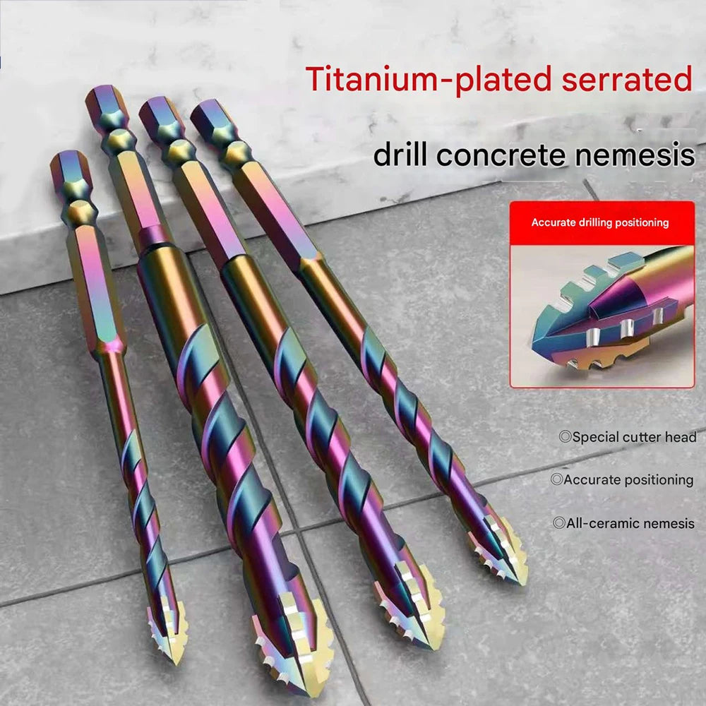 3-12mm Four-edge Serrated Drill Bit Set Drilling Tools Tor Glass Tiles, Concrete, Metal, Ceramics, etc.Drill Bits Set Tools