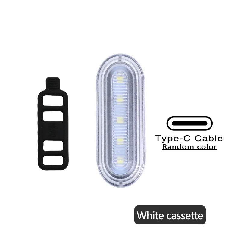 Bicycle Rear Light Type-C Rechargeable Bike Tail Light 360° Rotation Taillight for Night Safety Cycling MTB Road Bike Accessory