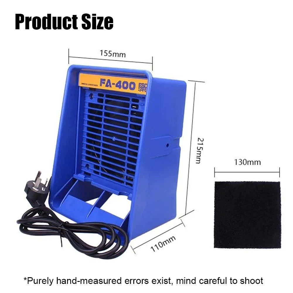 FA-400 Exhaust Fan Fume Extractor Soldering Iron Fume Filter Electronic Repair Smoke Extraction Equipment with Activated Carbon