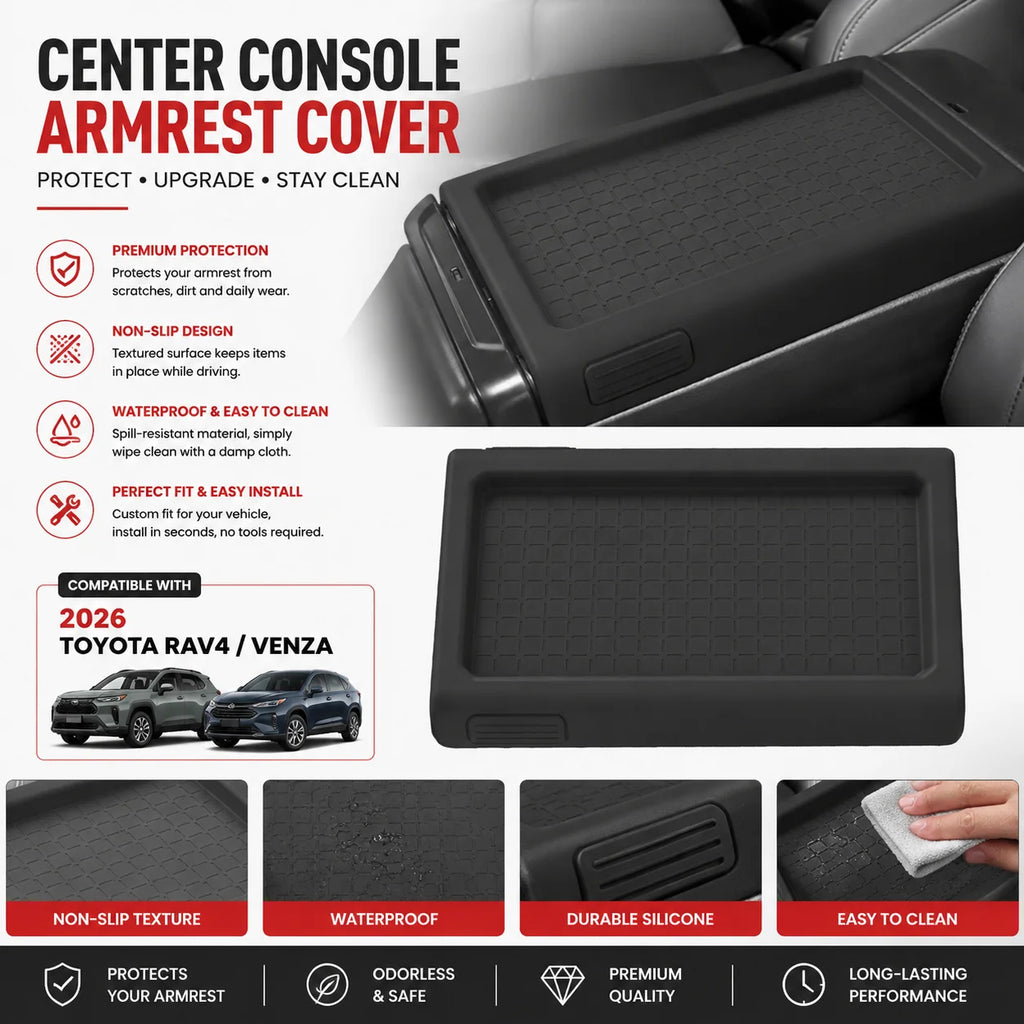 2026 Toyota RAV4 Venza Center Console Silicone Armrest Cover