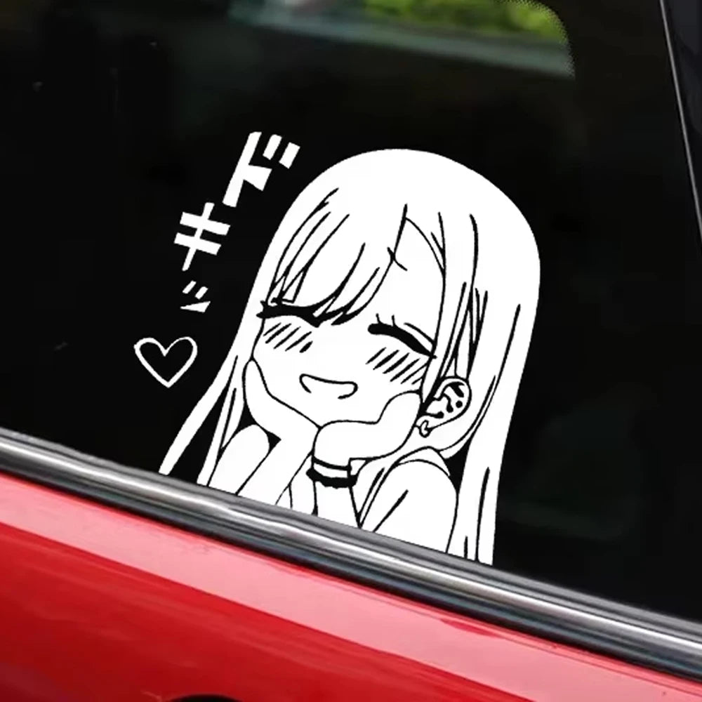 18 x 17cm Anime Girl JDM Car Sticker, Bumper and Window Vinyl Decal - view 2