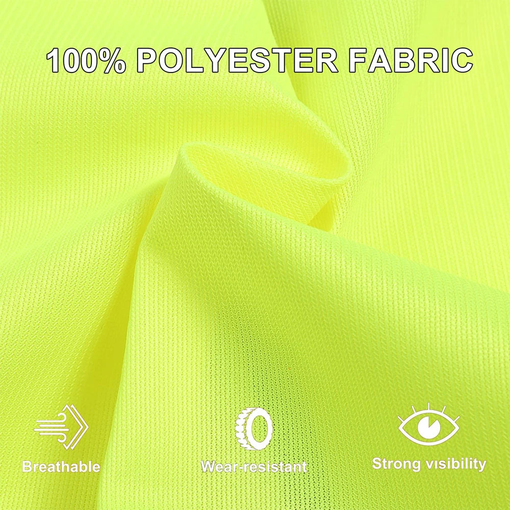 Safety Vest Customize Logo Class 2 Hi Vis Vest with 5 Pockets Construction Security Work Vest ANSI/ISEA Standards