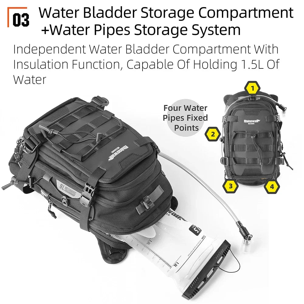 Rhinowalk 9L Waterproof Motorcycle Tank Bag with Water Bladder - image 4
