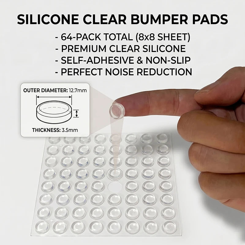 100pc Soft Silicone Anti-Slip Bumper Pads for Cabinets and Drawers - view 24