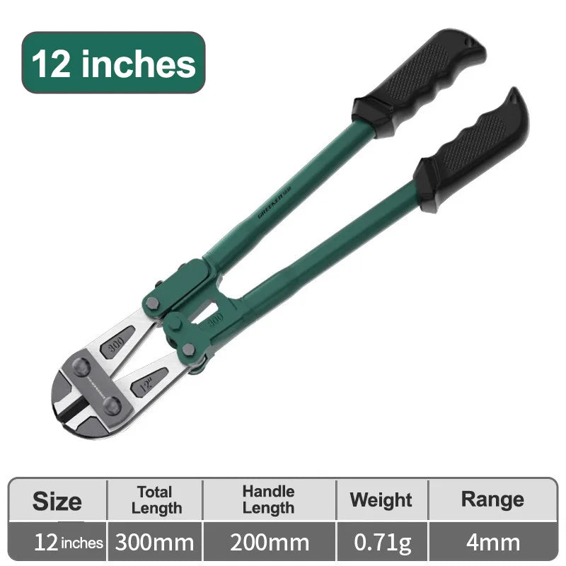 Heavy Duty Bolt Cutters Flat Nose CR-V Steel for Wire Chain and Steel Cable