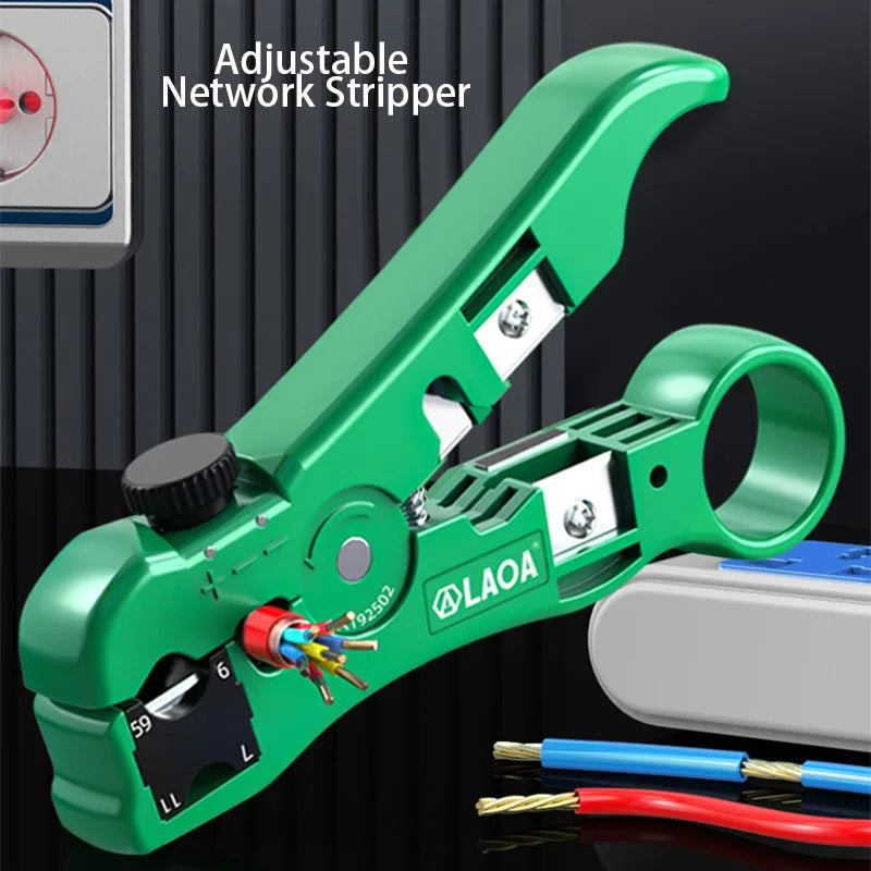 LAOA Functional Wire Stripper Adjustable Cable Wire Stripper Network Wire Stripper Coaxial Wire Stripper