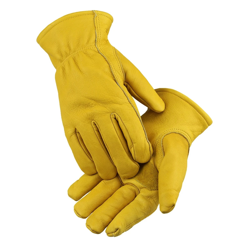 Insulated Winter Leather Work Gloves – Warm Thermal Lining