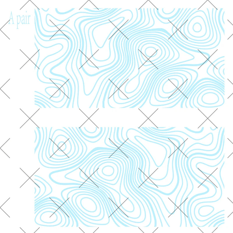 Topographic Map Reflective Car Window Sticker Pair, 85x45 cm