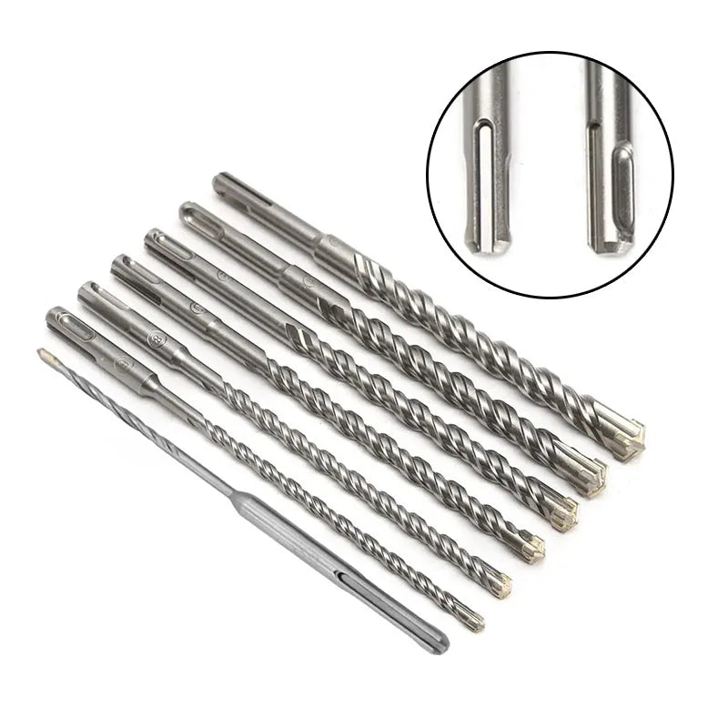 110/160/210/260mm Electric Hammer Drill Bits 5-25mm Cross Type Tungsten Steel Alloy SDS Plus For Masonry Concrete Rock Stone