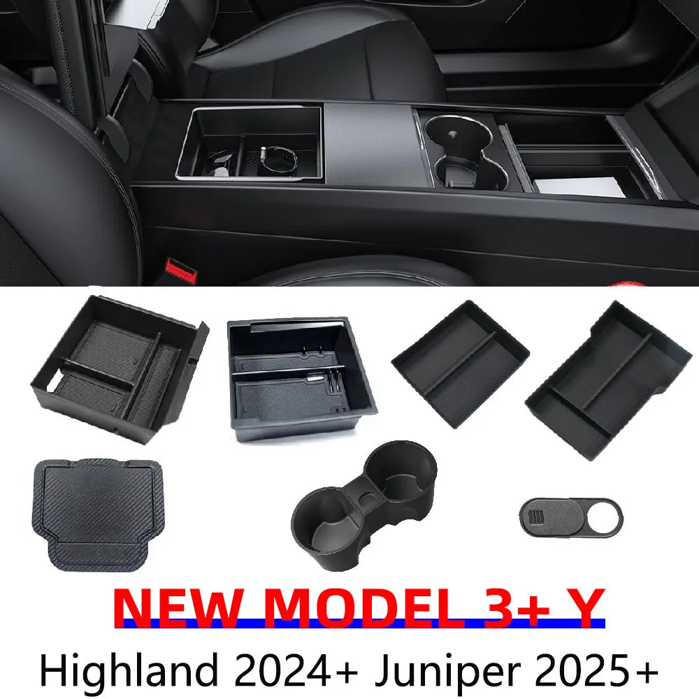 Center Console Organizer Set for Tesla Model Y Juniper and Model 3 Highland
