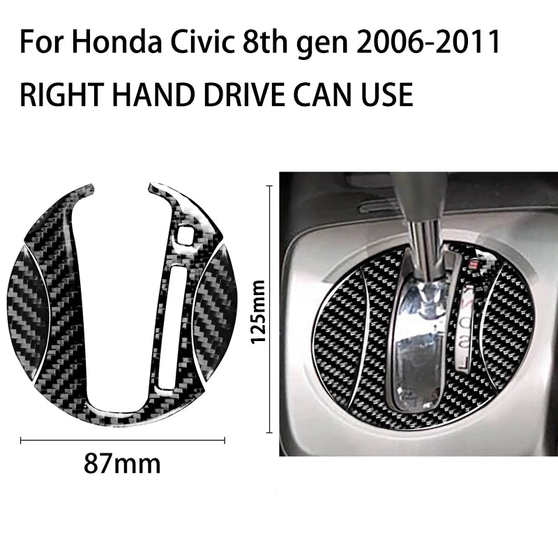 Carbon Fibre Gear Shift Panel Trim for Honda Civic 2006-2011 - view 13