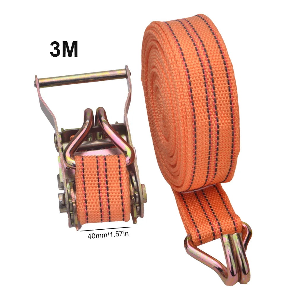 Heavy Duty Ratchet Tie Down Straps 40mm Wide 3-10M Double Hook Cargo Securing Straps Truck Trailer Transport Lashing