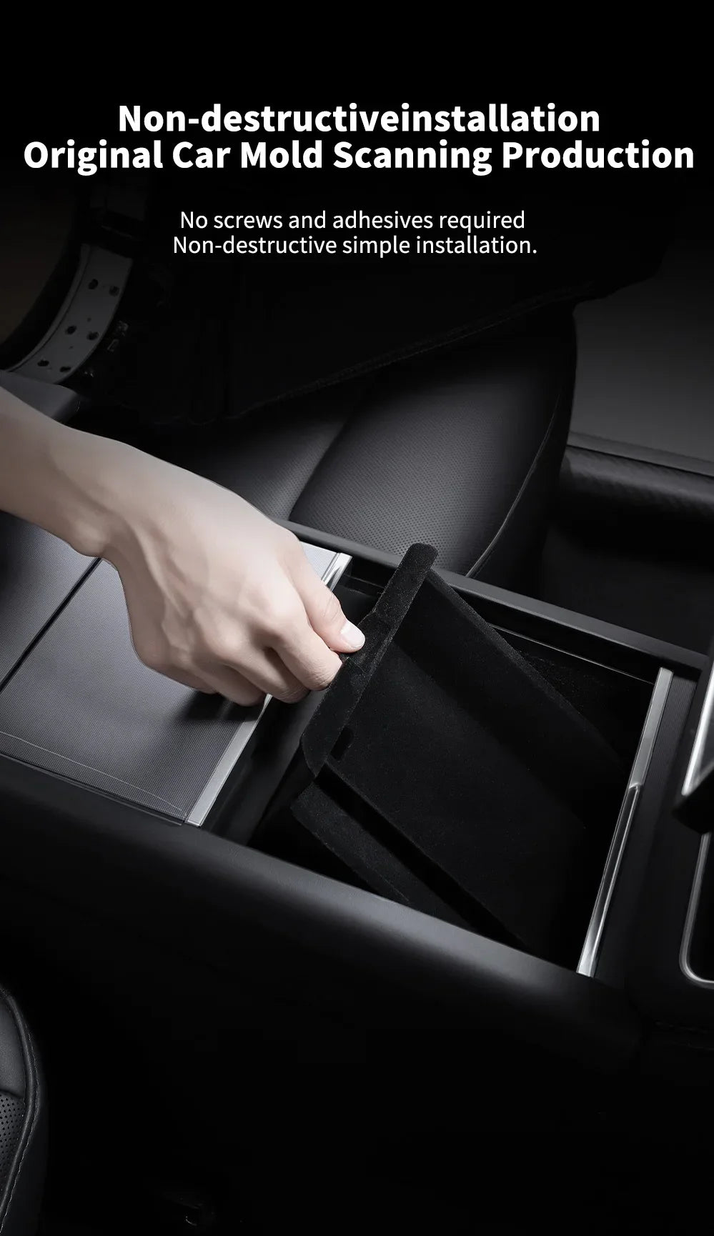 Center Console Hidden Storage Box for Tesla Model 3 and Model Y