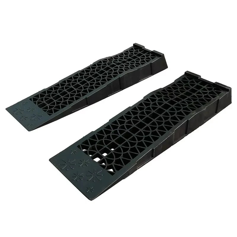 2pcs 5000KG Capacity Heavy Duty Car Ramps 70cm Plastic Portable Loading Access Ramps Lift Repair Maintenance Jack Lift Tool