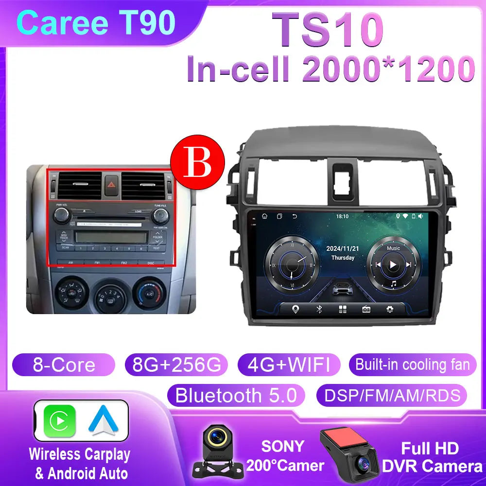 Toyota Corolla 2006-2013 Android 14 9-inch Touchscreen Car Stereo - image 16