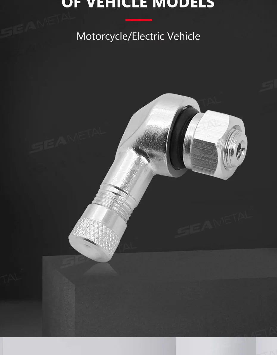 Universal Motorcycle 90° Tubeless Tire Valve Stem - CNC Aluminum 2PC - image 11
